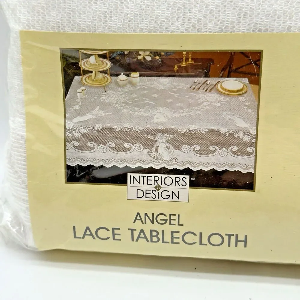 Interiors by Design Angel Lace Tablecloth White 60